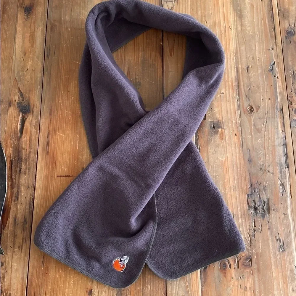 Vintage Cleveland Browns Fleece Scarf Embroidered Logo Brown Unisex 45”x 9.5”